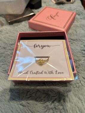 Gold Heart Ring - Hand Crafted With Love